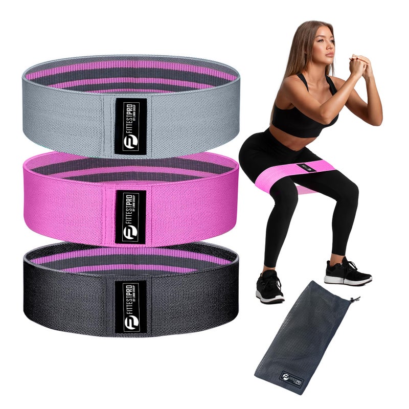 Limm Leg Bands for Legs and Butt - Booty Resistance Hip Bands for Working Out - Fitness Loops to Activate Legs  Thighs  Bootie  Glutes and Core - Premium Elastic Non-Slip Cotton Fabric Bands - Image 1